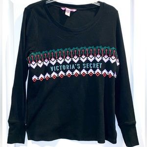 VICTORIA’S SECRET Christmas thermal pj  shirt WOMENS size medium